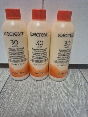 3x Inebrya Perfumed Oxidizing Hair Emulsion Color 30 Vol Activator 9 % 150ml